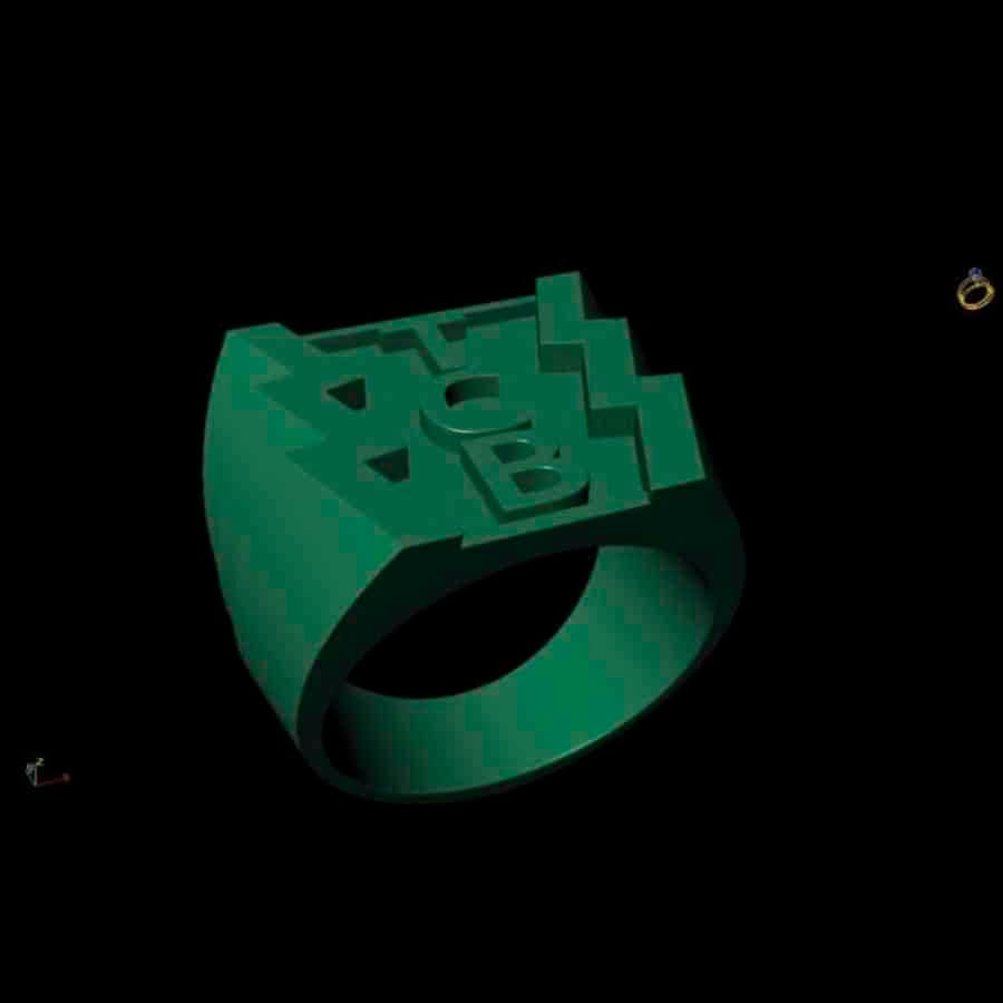 TCB Elvis Costum Ring 3D Rendering